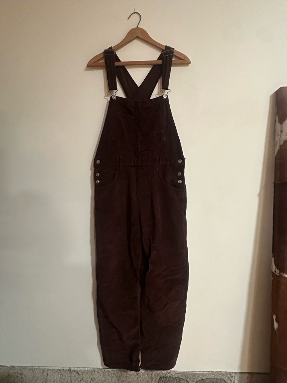 We The Free Dark Brown Corduroy Overalls